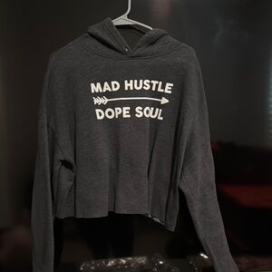 Karma Cropped Gray Hoodie